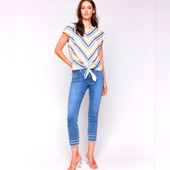 Charlie B Woman Stripe Top - Picture 1 of 5